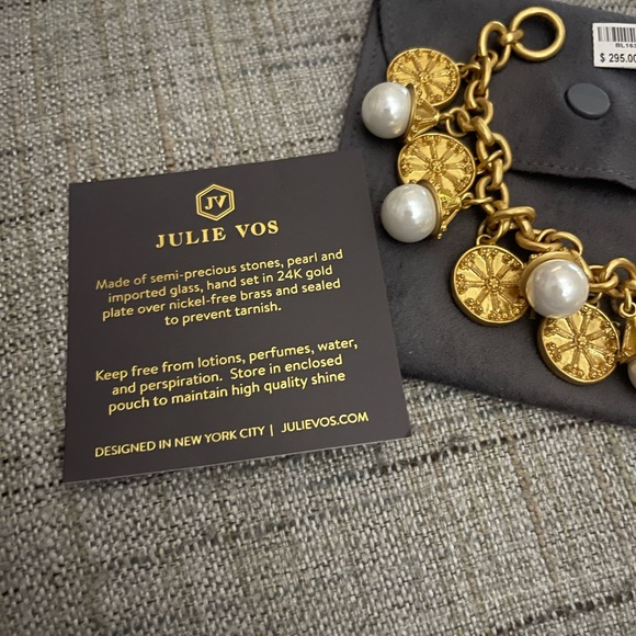 Julie Vos Gold charm and Pearl Charm Bracelet - Picture 3 of 5